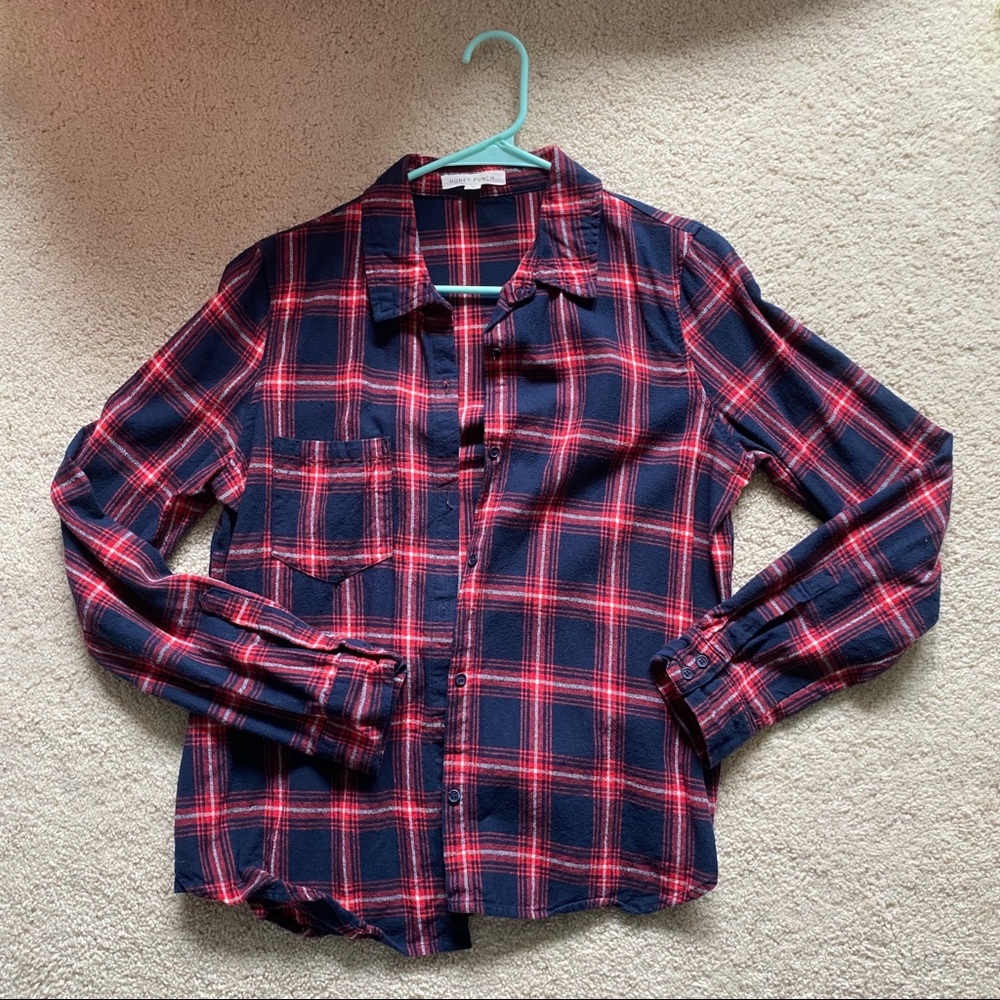 Navy and red flannel